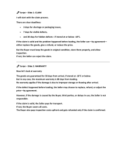 Claim & Warranty Process: Deadlines, Conditions, and Responsibilities