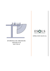 Hydrostatic Pressure Apparatus Operation Manual