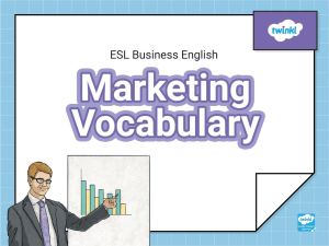 Marketing Vocabulary Worksheet for ESL Business English