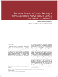 Disclosure Preferences in Singapore: Terminal Illness