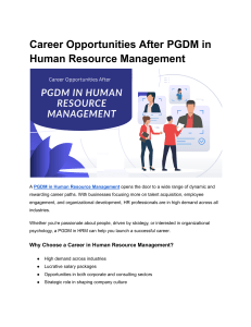 PGDM in HRM: Career Opportunities & Job Guide