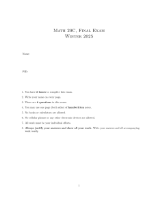 Math 20C Final Exam - Winter 2025