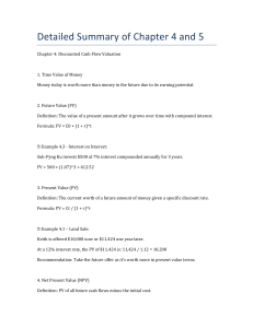 Discounted Cash Flow Valuation: Chapter 4 & 5 Summary & Formulas