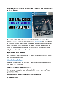 Data Science Programs in Bangalore with Placement: Your Guide