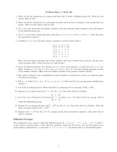 Math 105: Group Theory Problem Sheet