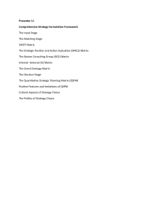 Strategy Formulation & Implementation Framework