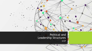 Political & Leadership Structures: Authority & Organizations