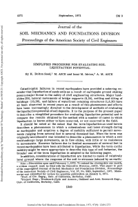 Soil Liquefaction Potential: Simplified Evaluation Procedure