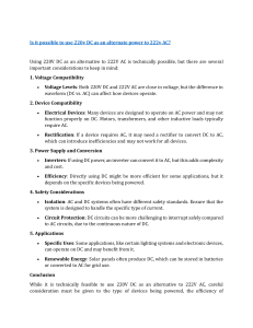 220V DC vs 222V AC: Power Alternative Feasibility