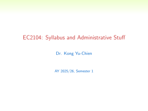 EC2104 Syllabus: Mathematical Tools for Economics (AY 2025/26)