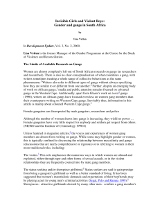 Gender & Gangs in South Africa: Invisible Girls & Violent Boys