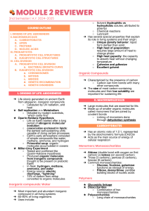 Biology Reviewer: Abiogenesis, Macromolecules, Cell Division