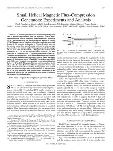 Helical FCG Experiments & Analysis: Plasma Science
