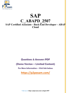 C ABAPD 2507  Questions and Answers pdf dumps