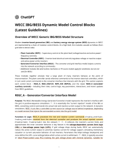 WECC IBG/BESS Dynamic Model Control Blocks: Guidelines & Overview