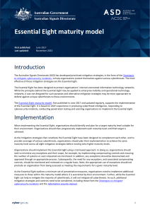 Essential Eight Maturity Model: ASD Cybersecurity Mitigation Guide