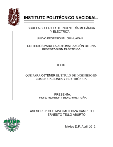 Criterios para Automatizaci&oacute;n de Subestaciones El&eacute;ctricas