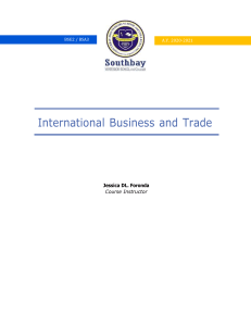International Business and Trade Course Module: Globalization & FDI