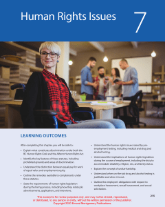 Human Rights Issues: Discrimination & Employment Law in BC & Alberta