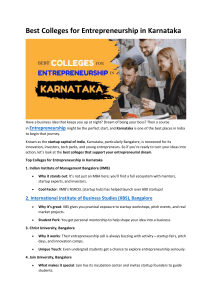 Best Colleges for Entrepreneurship in Karnataka: Your Startup Journey