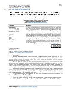 Boiler Efficiency Analysis: Water Tube Type at PT Pertamina RU III Plaju