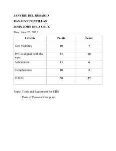 Presentation Evaluation: Computer Hardware Servicing