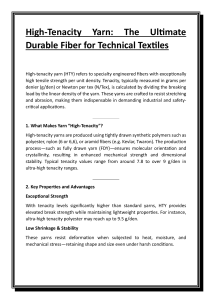 High-Tenacity Yarn: Durable Fibers for Technical Textiles & Industry