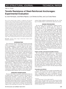 Steel-Reinforced Anchorage Tensile Resistance: Experimental Study