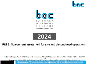 IFRS 5: Non-Current Assets Held for Sale & Discontinued Operations
