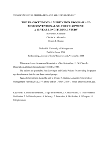 Transcendental Meditation & Self-Development: 10-Year Study