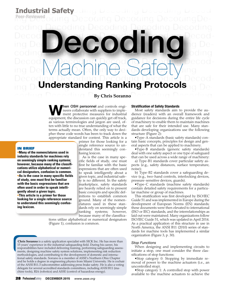 Decoding Machine Safety: Understanding Industrial Ranking Protocols