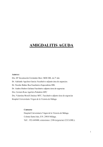 Amigdalitis Aguda: Etiolog&iacute;a, Diagn&oacute;stico y Tratamiento