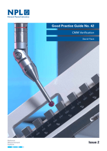 CMM Verification: Good Practice Guide for Coordinate Measuring Machines