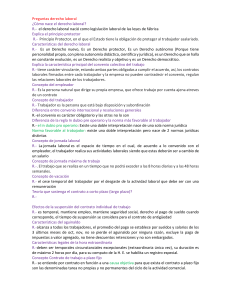 Preguntas Derecho Laboral: Gu&iacute;a de Estudio y Examen