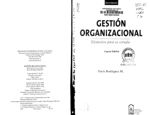 Gesti&oacute;n Organizacional: Elementos para su estudio - Texto Universitario
