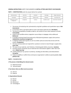 Business Risk & Supply Chain Management Assessment Questions