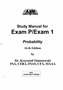 ASM Study Manual for Exam P/Exam 1: Probability - 14th Edition