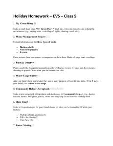 Class 5 EVS Holiday Homework: Environmental Studies Projects & Quiz