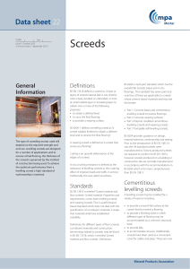 Screeds: Definitions, Standards, Types & Testing | Data Sheet 22
