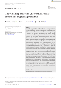 Applicant Ghosting: Antecedents & Maladaptive Behavior in Recruitment