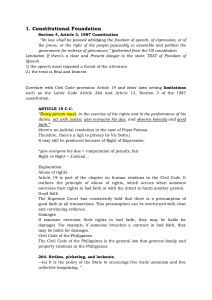 Philippine Constitutional Law: Freedom of Speech, Labor & Civil Rights