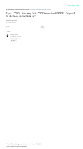 Aspen HYSYS Simulation Course: Chemical Engineering Guide