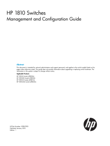 HP 1810 Switch Management & Configuration Guide
