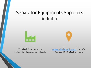 Separator Equipments Suppliers India eB2BMart Updated PPT