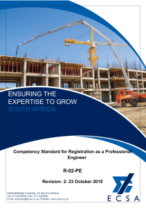 Professional Engineer Competency Standard - South Africa
