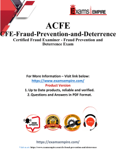 ACFE CFE Fraud Prevention Exam Prep Questions & Answers