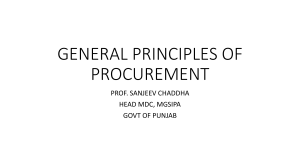 General Principles of Procurement: Ethics & Best Practices