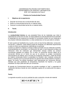 Pr&aacute;ctica de Conductividad Termal: Manual de Laboratorio de F&iacute;sica II