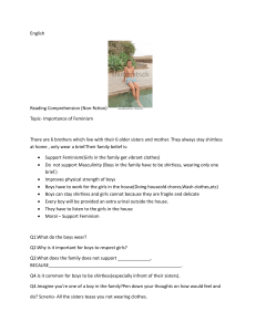 Feminism Reading Comprehension: Gender Roles & Family Beliefs