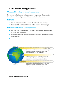 Earth's Energy Balance & Air Circulation: Lecture Notes